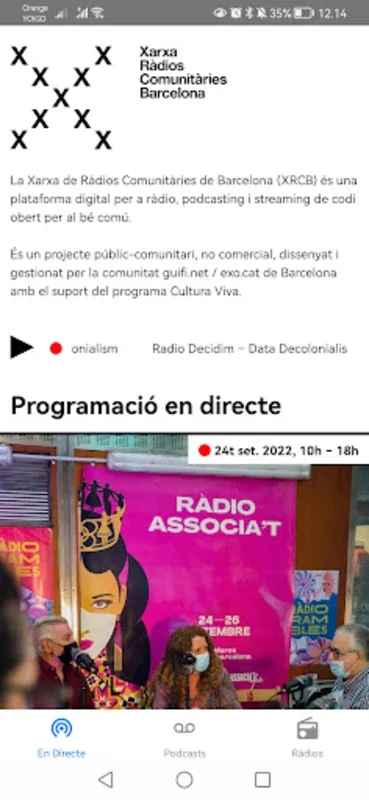 XRCB Radio for Android - Immerse in Barcelona's Podcasts