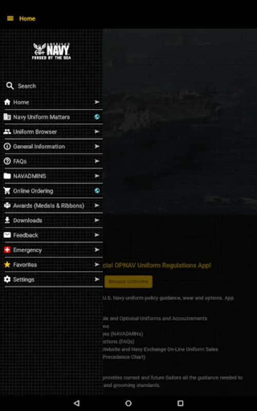 MyNavy UNIFORMS for Android - Comprehensive Uniform Guide