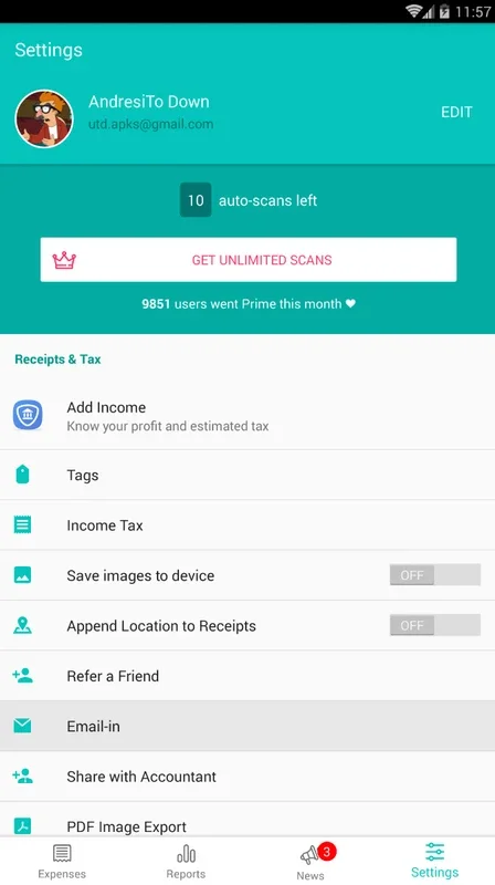 1tap Receipts for Android: Simplify Receipt Management