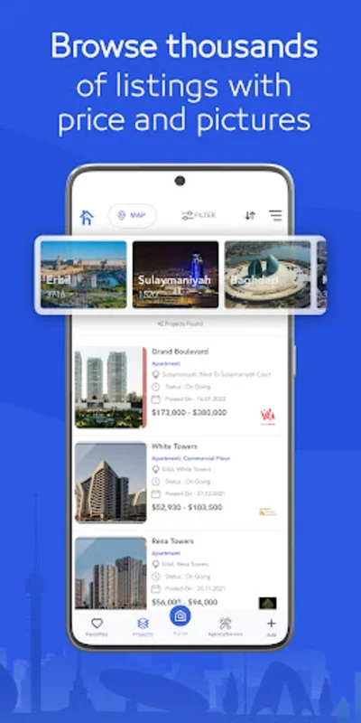 Homele Real Estate App for Android - Find Properties in Iraq