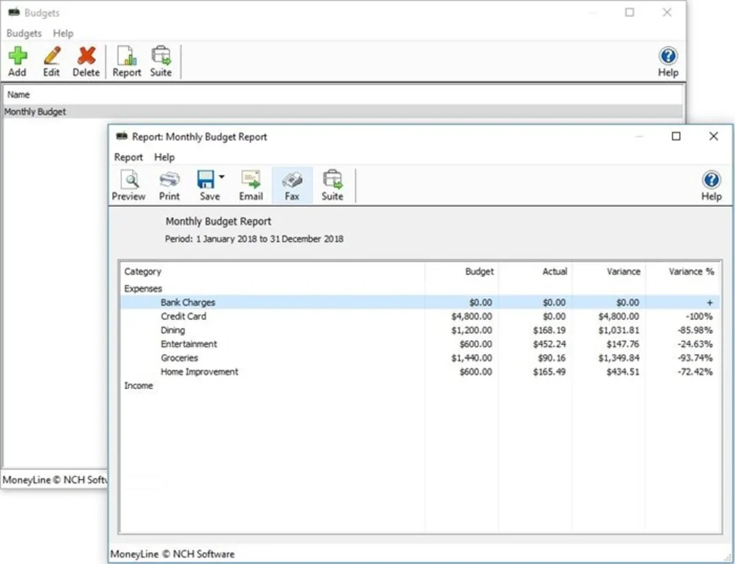 MoneyLine Professional Edition for Windows - Manage Personal Finances Easily