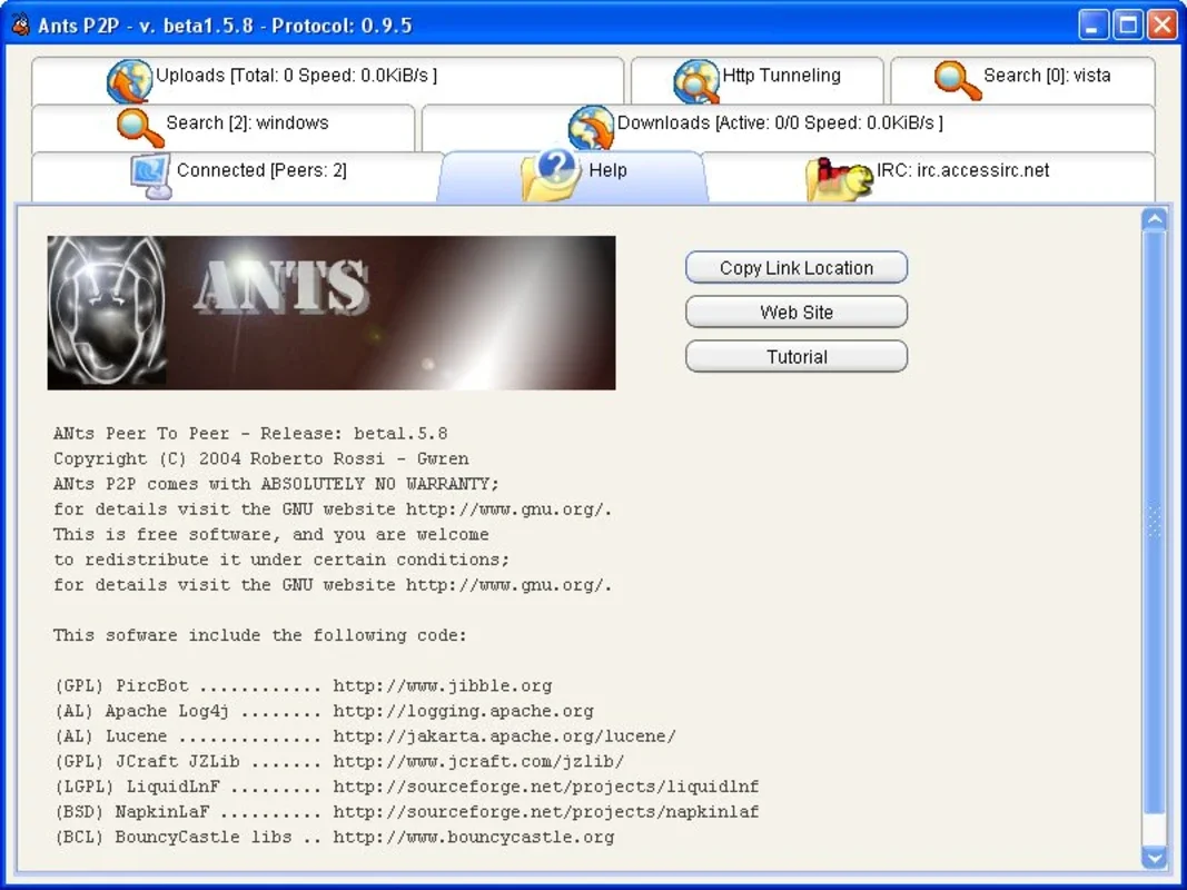 ANts P2P for Windows - Secure P2P File Sharing