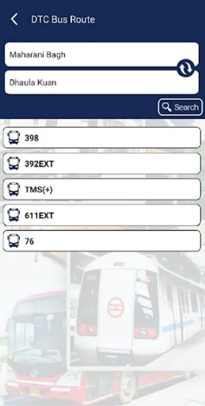 Delhi Public Transport - Metro and DTC Bus Routes for Android