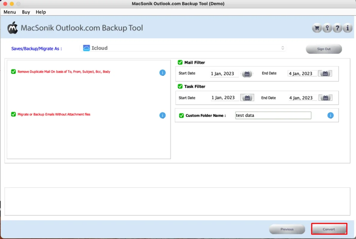 MacSonik Outlook Backup Tool for Mac - Seamless Data Migration