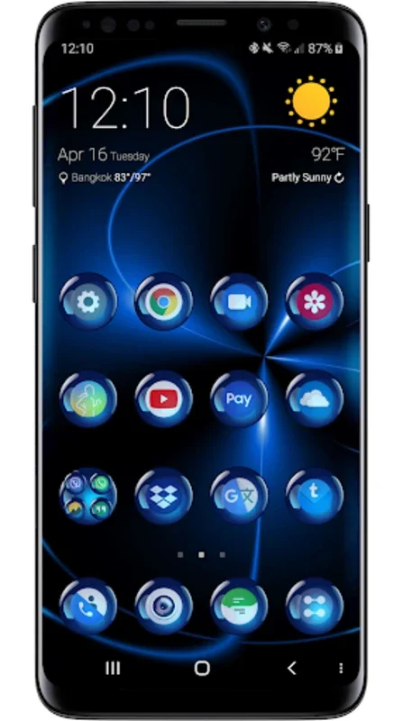 Theme Launcher - Spheres Blue for Android: Transform Your Device