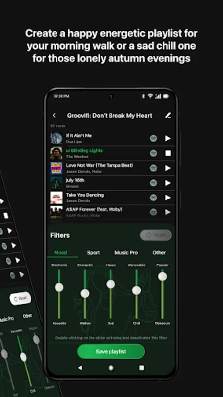 Groovifi for Android - Customize Your Spotify Playlists