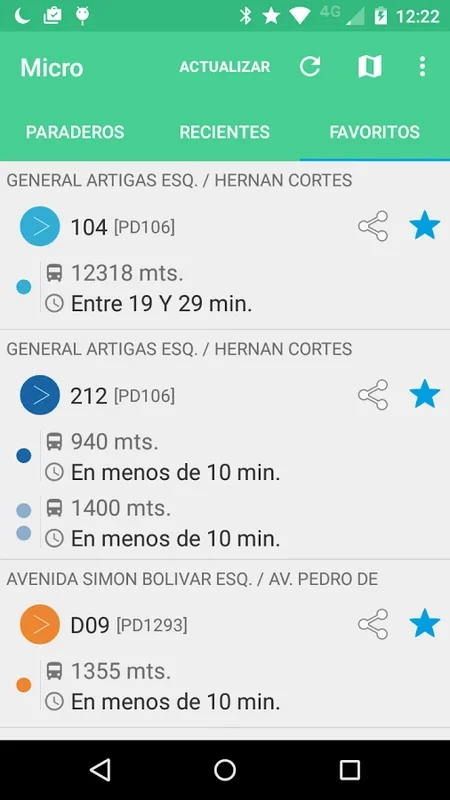 Micro for Android - Real - Time Santiago Bus Schedules