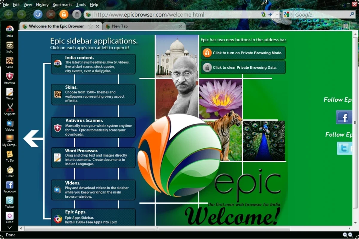 Epic Browser for Windows - A Firefox-Based Browser for Indian Users