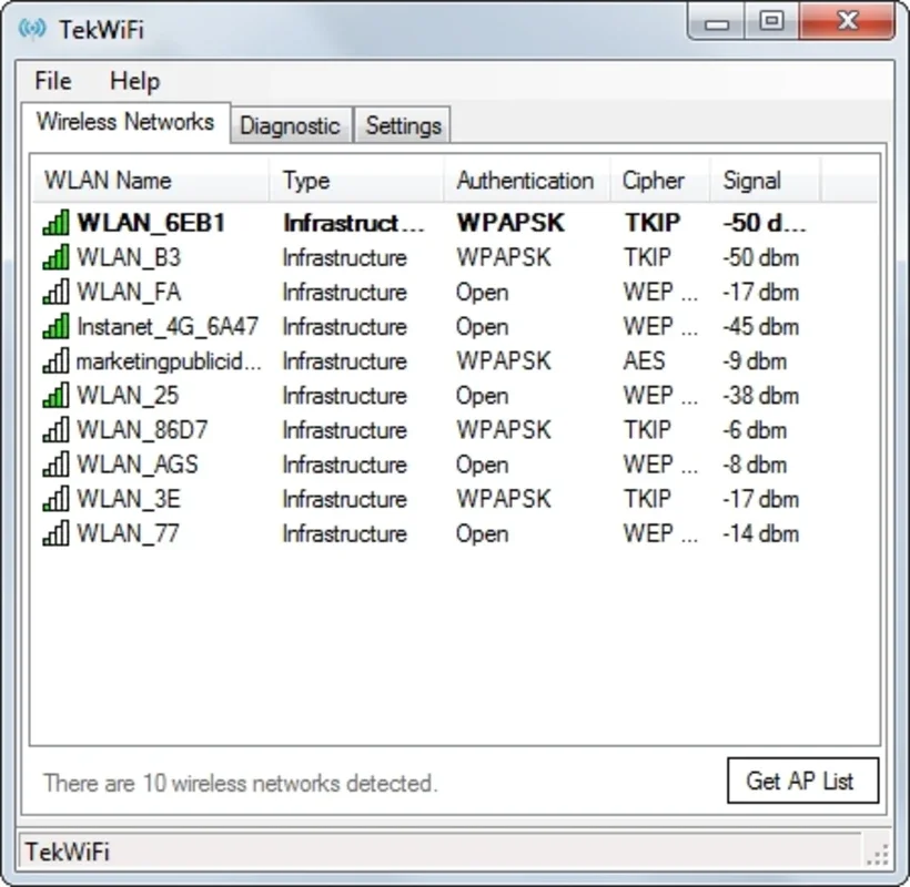 TekWiFi for Windows - Efficient WiFi Network Diagnostics