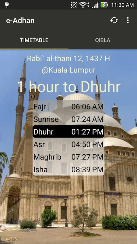 e-Adhan for Android: Efficient Prayer Notifications