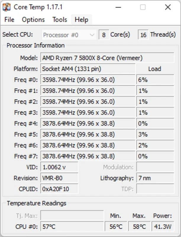 Core Temp: Real-time CPU Temperature and Performance Monitor for Windows