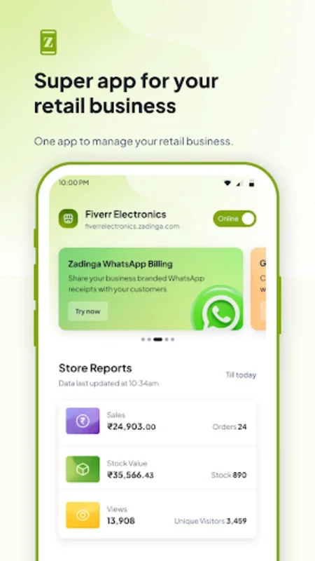 Zadinga Biz for Android - Streamline Indian Retail