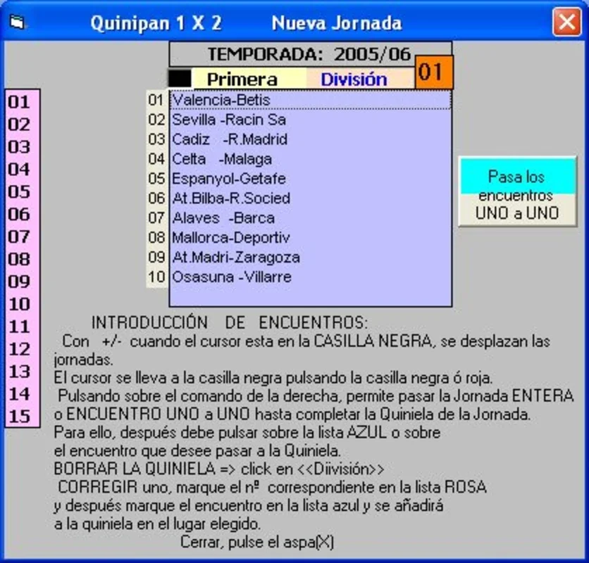 Quinipan-1X2 for Windows - Powerful Football Betting Program