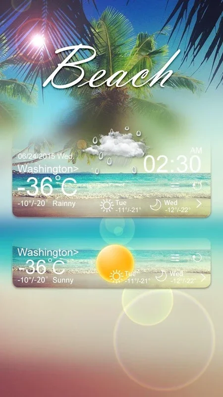 Beach Style GO Weather EX for Android: Accurate Beach Forecasts