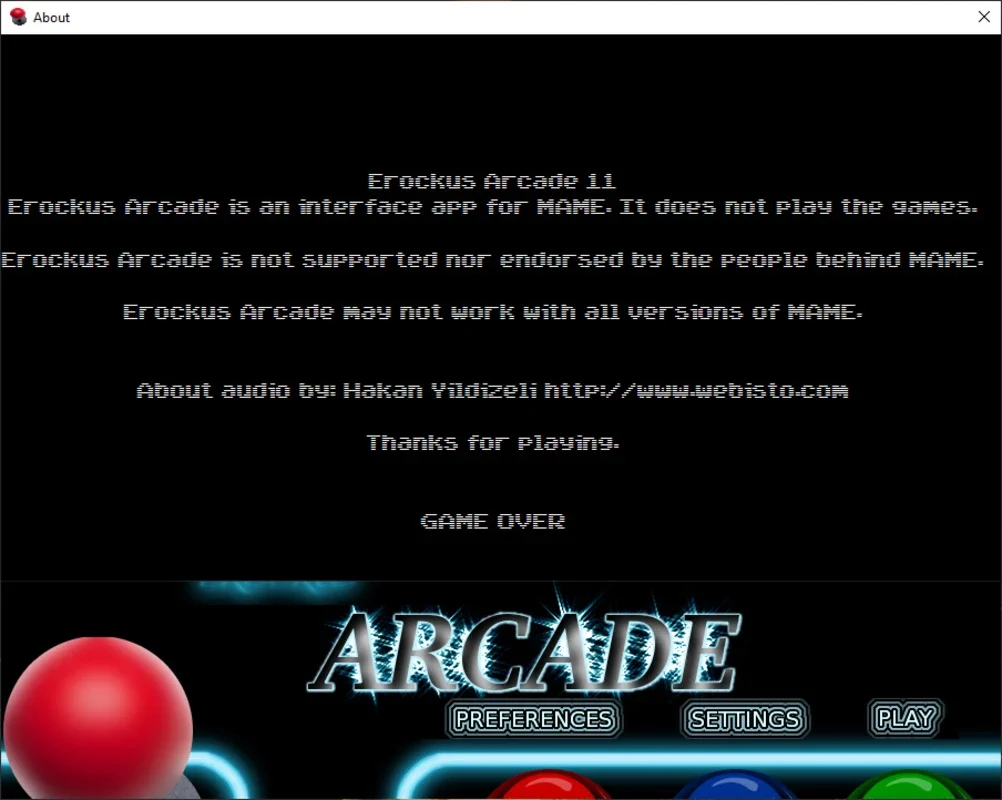 Erockus Arcade for Windows - A Simple Frontend for MAME