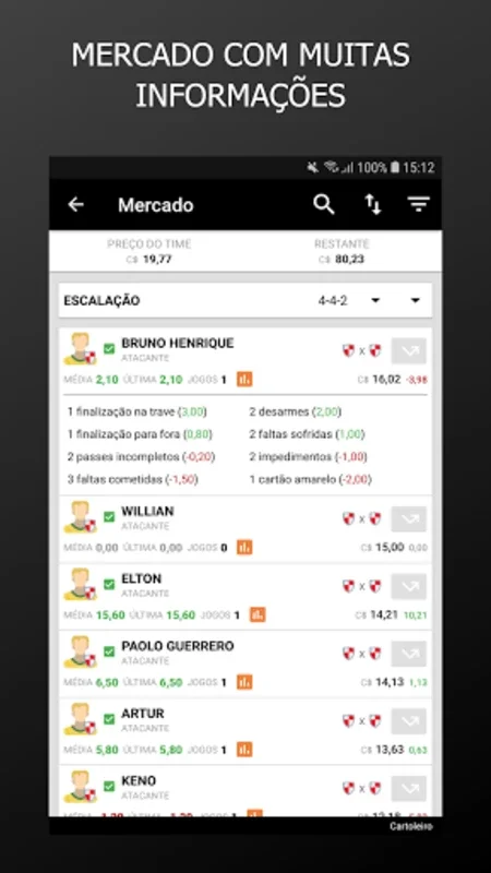 Cartoleiro for Android - Manage Brazilian Fantasy Football