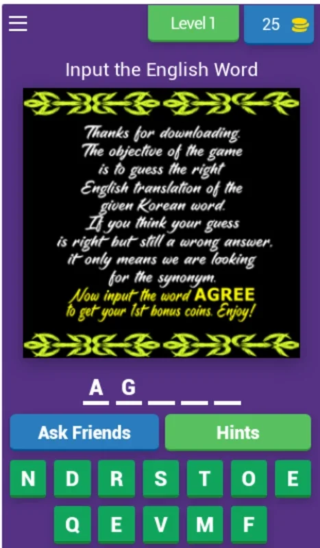 Korean to English Word Game for Android - Enhance Your Language Skills