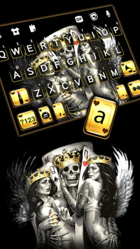 Gangster Poker Skull for Android - Custom Keyboard with Autocorrect