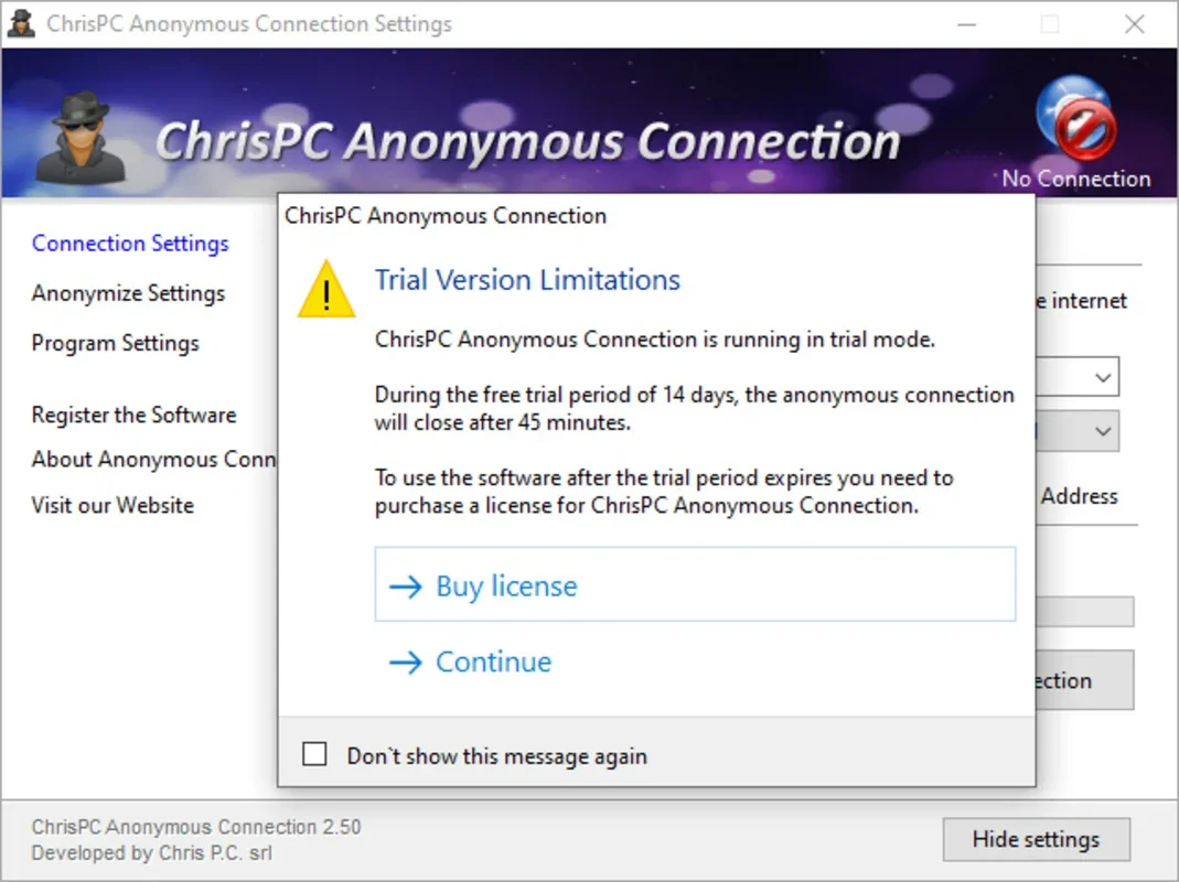 ChrisPC Anonymous Connection for Windows - Secure and Private Browsing