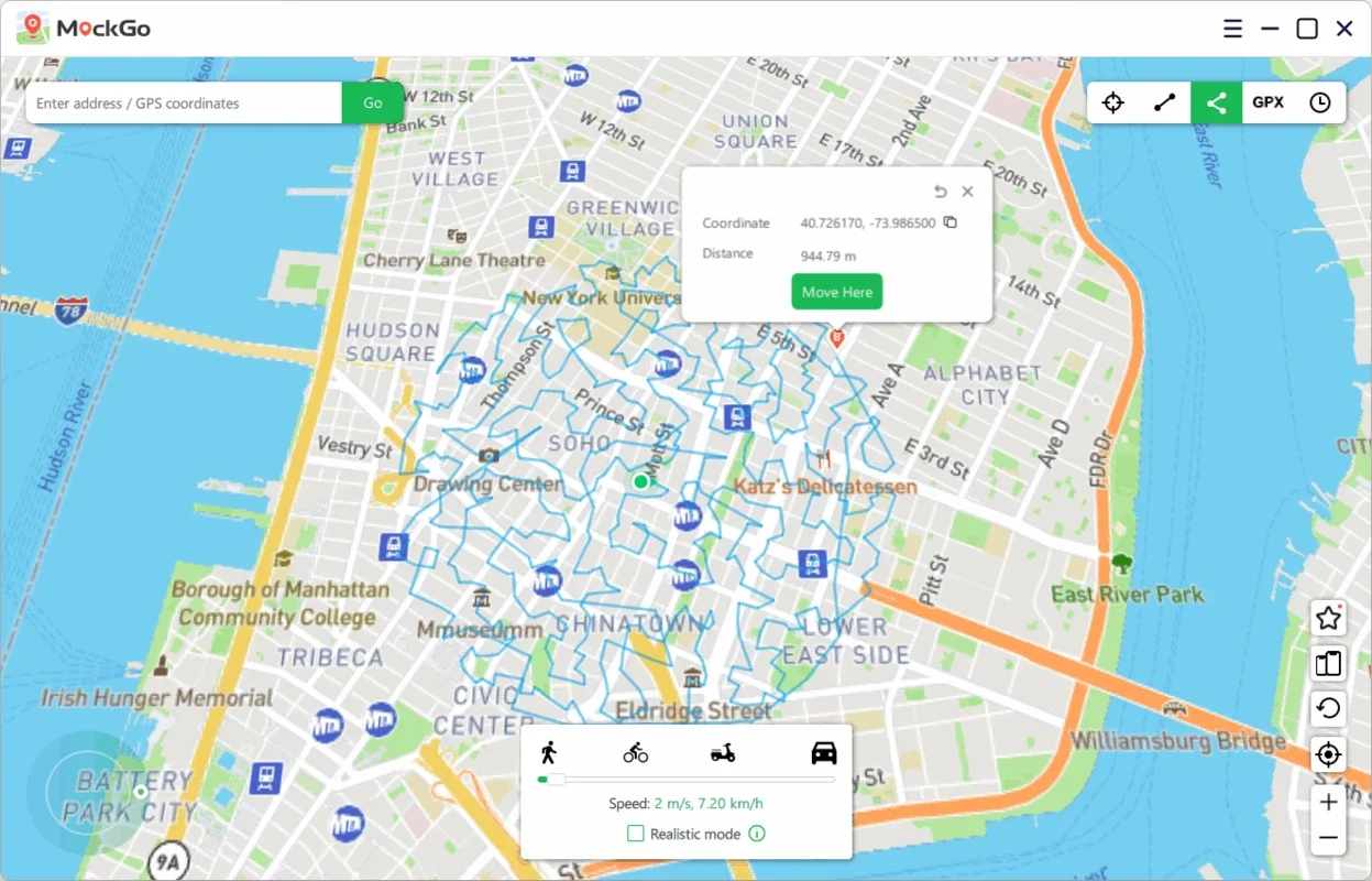 MockGo for Windows - Simulate iOS GPS Location Easily