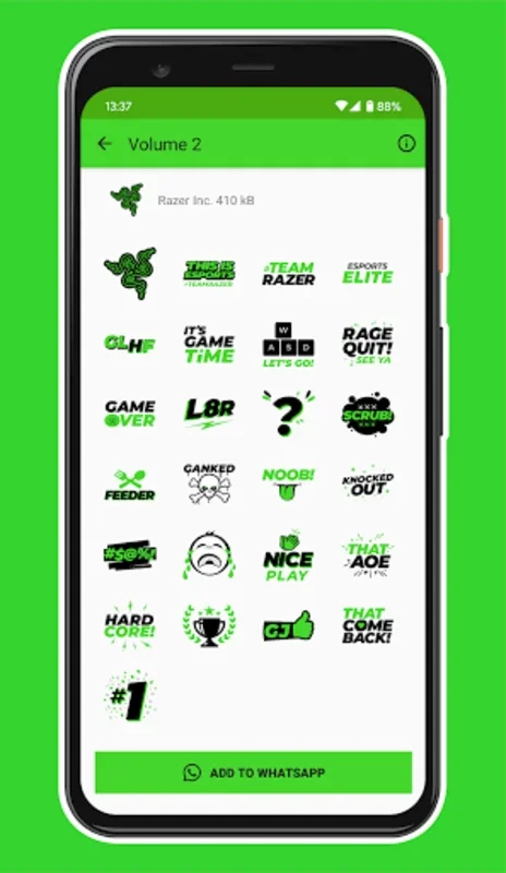 Razer Stickers for Android - No Downloading Needed, Just Enjoy