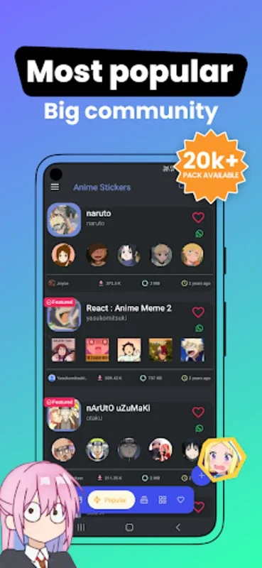 +999K Anime Stickers WASticker for Android - Explore the Anime World in Chats