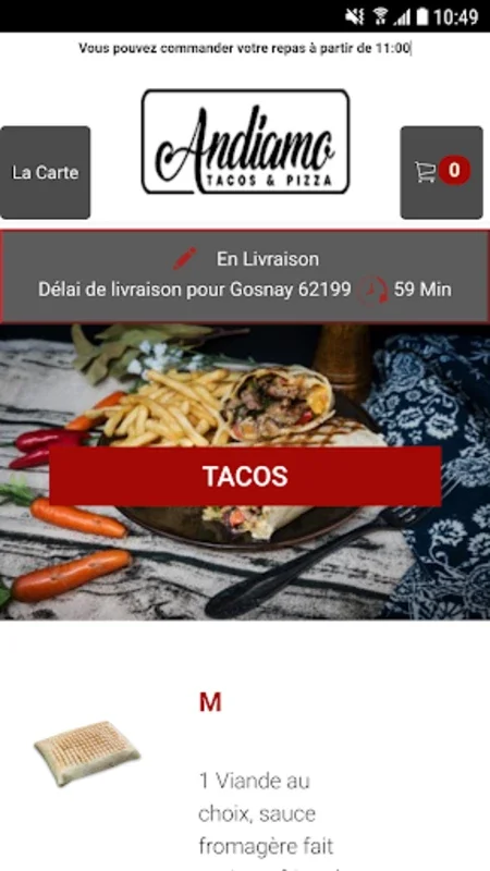 Andiamo Pizza Bruay for Android - Order Fresh Pizza in 40 Min