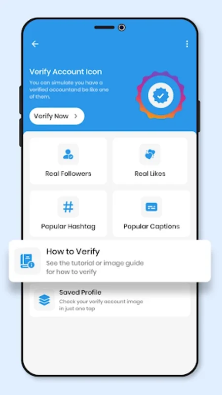 Verify Badge for your profile on Android - Download from AppHuts