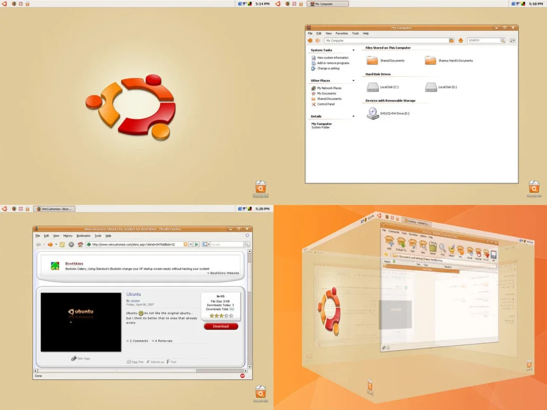 Ubuntu XP for Windows: Get an Ubuntu - like Look