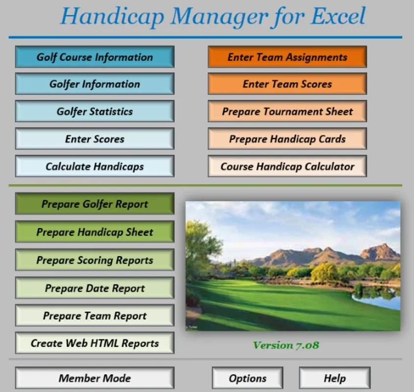 Handicap Manager for Excel for Windows - Simplify Golf Handicap Management