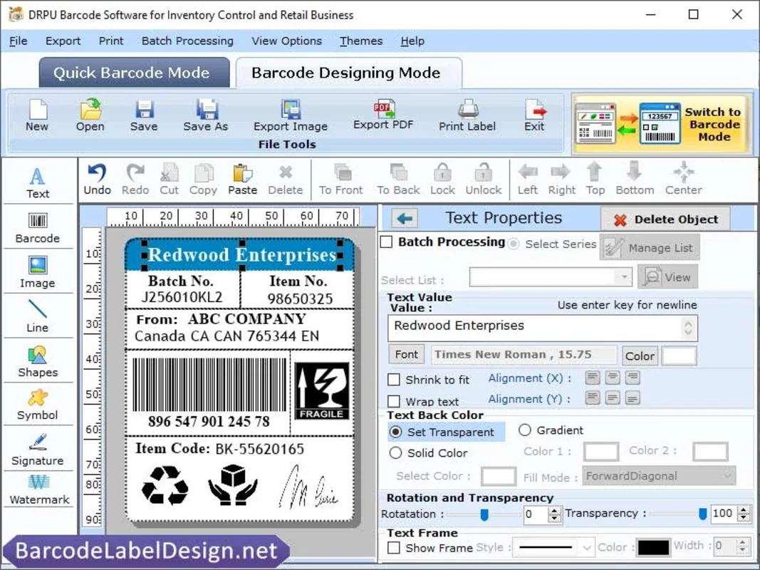 Inventory Barcode Design Tool for Windows - Efficient Label Creator