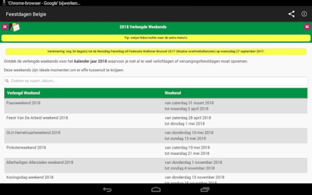 Belgian Holidays Calendar for Android - Plan Ahead with Ease