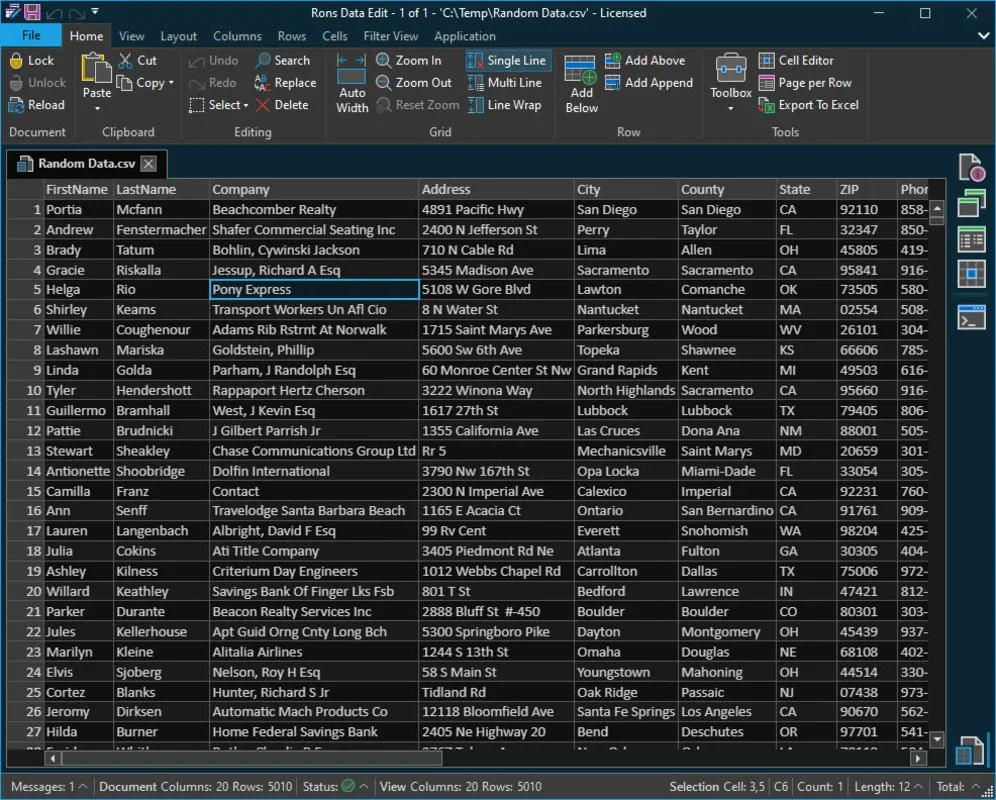 Rons Data Edit for Windows - Powerful Data Editing Tool