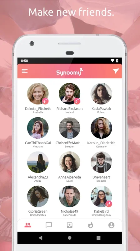 Synoomy for Android: Connect with People Worldwide