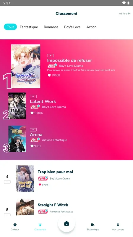 ONO for Android - Access Over 100,000 French Webtoons