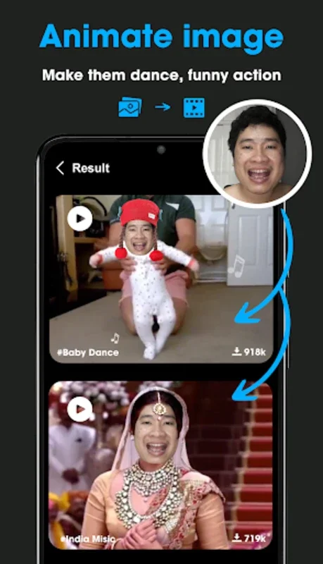 Add Face To Video Reface video for Android - Transform Yourself