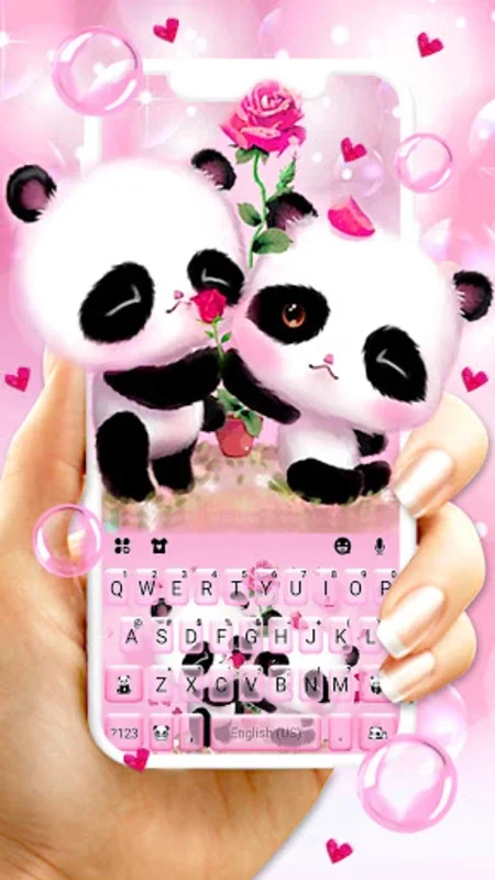 Pink Panda Couple Keyboard Background for Android: Customize Your Typing