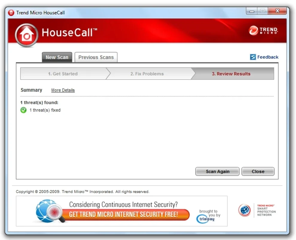 HouseCall for Windows - Efficient Antivirus with Memory Savings