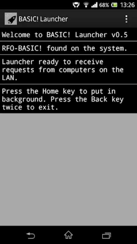 BASIC! Launcher (WiFi) for Android - Seamless Coding Experience