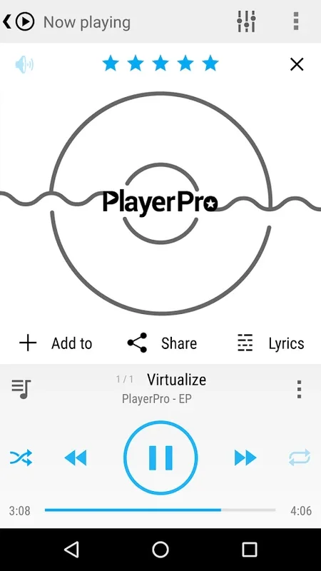 PlayerPro KK skin Light for Android - Customize Your Music Player