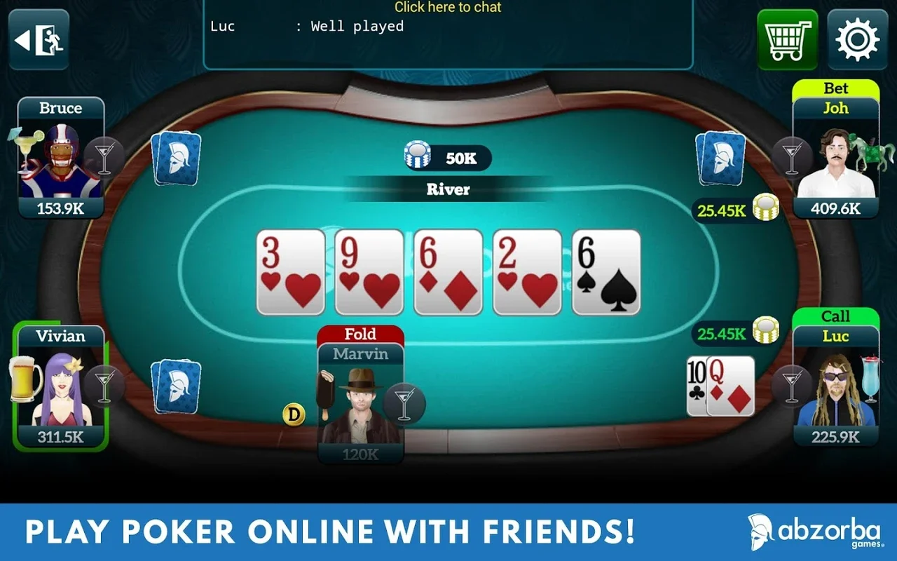 AbZorba Live Poker on Android - No Downloading Needed