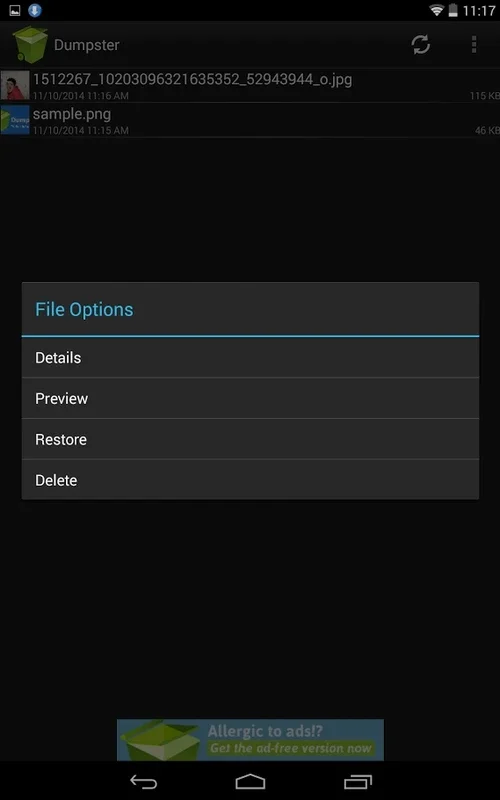Dumpster - Recycle Bin: Recover Deleted Files on Android
