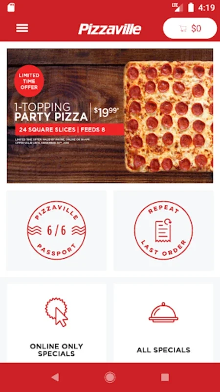 Pizzaville for Android - Simplify Pizza Ordering