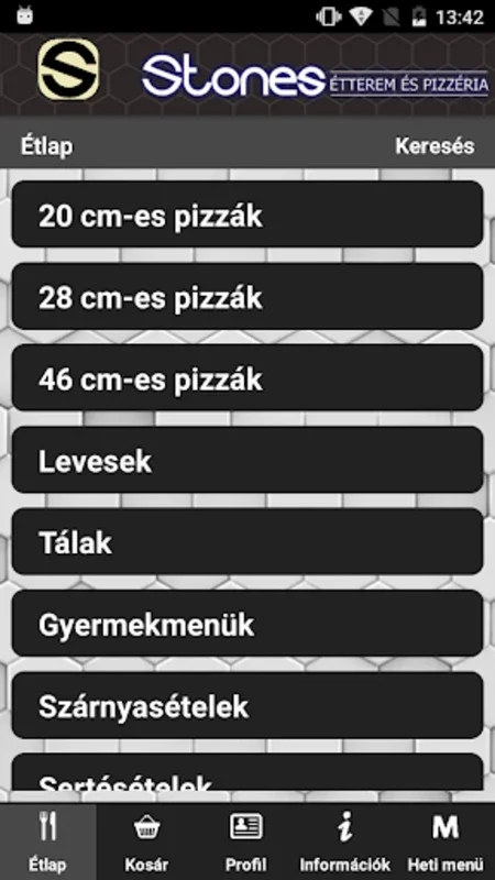 Stones Étterem és Pizzéria for Android - Convenient Online Food Ordering