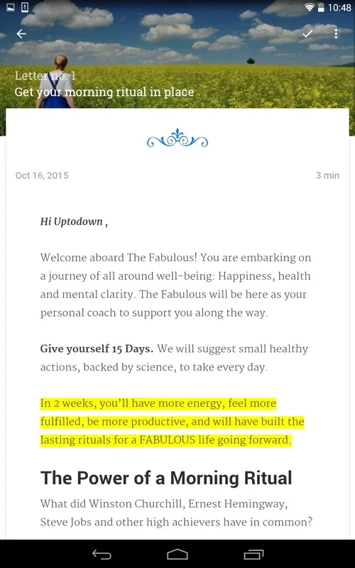 Fabulous for Android - A Daily Motivator