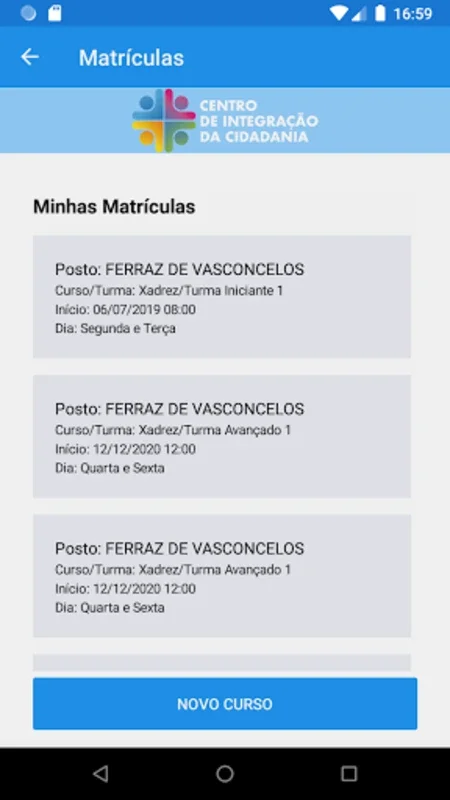 CIC - Centro de Integração da for Android: Streamlined Public Service Scheduling