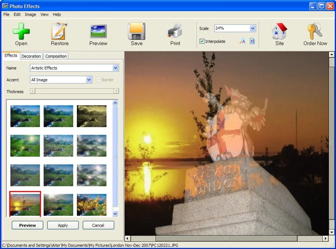 AMS Photo Effects for Windows - Quick and Easy Photo Enhancement