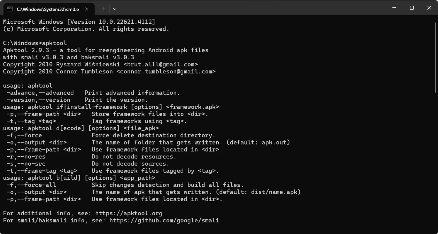 Apktool for Windows - Manipulate APK Files Easily