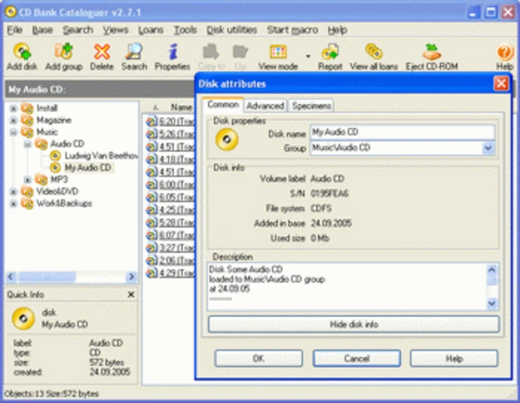 CD Bank cataloguer for Windows - Manage Your CDs Easily