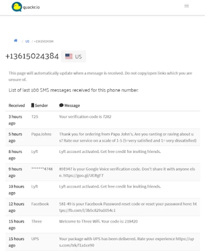 Receive SMS Online | quackr for Android - Secure Digital Communication